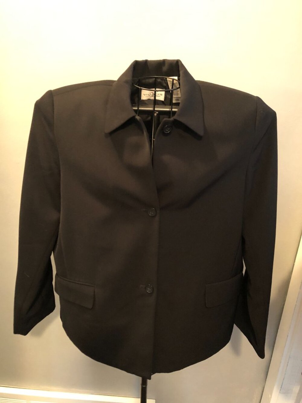 Villager Sz 12 Black Blazer Jacket 21.5" Pit to Pit #JS